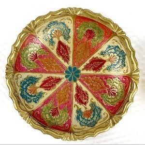 EUC-PAINTED/ENAMEL/ETCHED carved edges brass plate